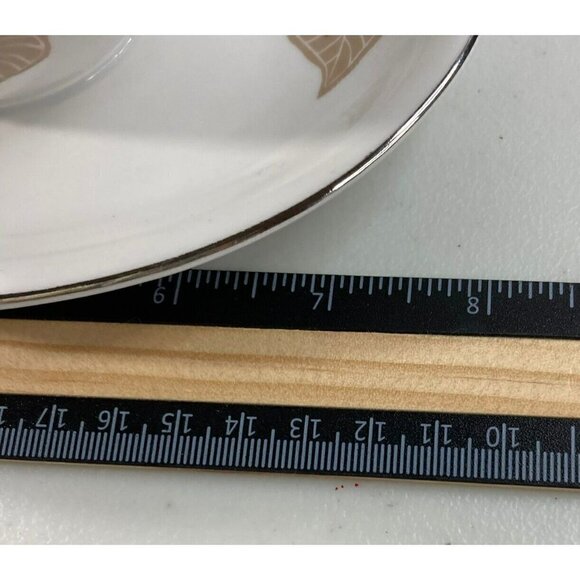 Bavaria Germany Fine China Mid-Century Blue Brown Leaf Gravy Boat Silver Edging - Picture 12 of 12